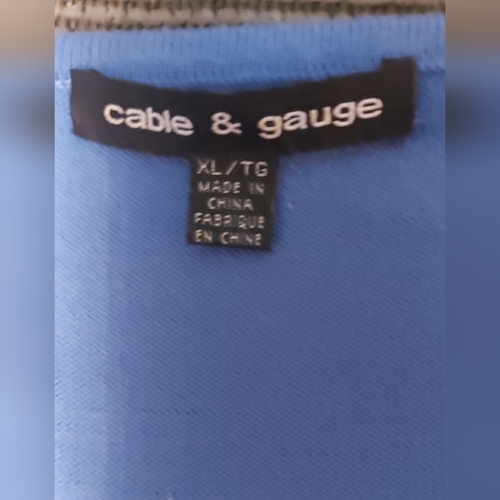 Cable & Gauge Knit Sweater Vest XL Blue Sleeveless Top - Picture 4 of 7